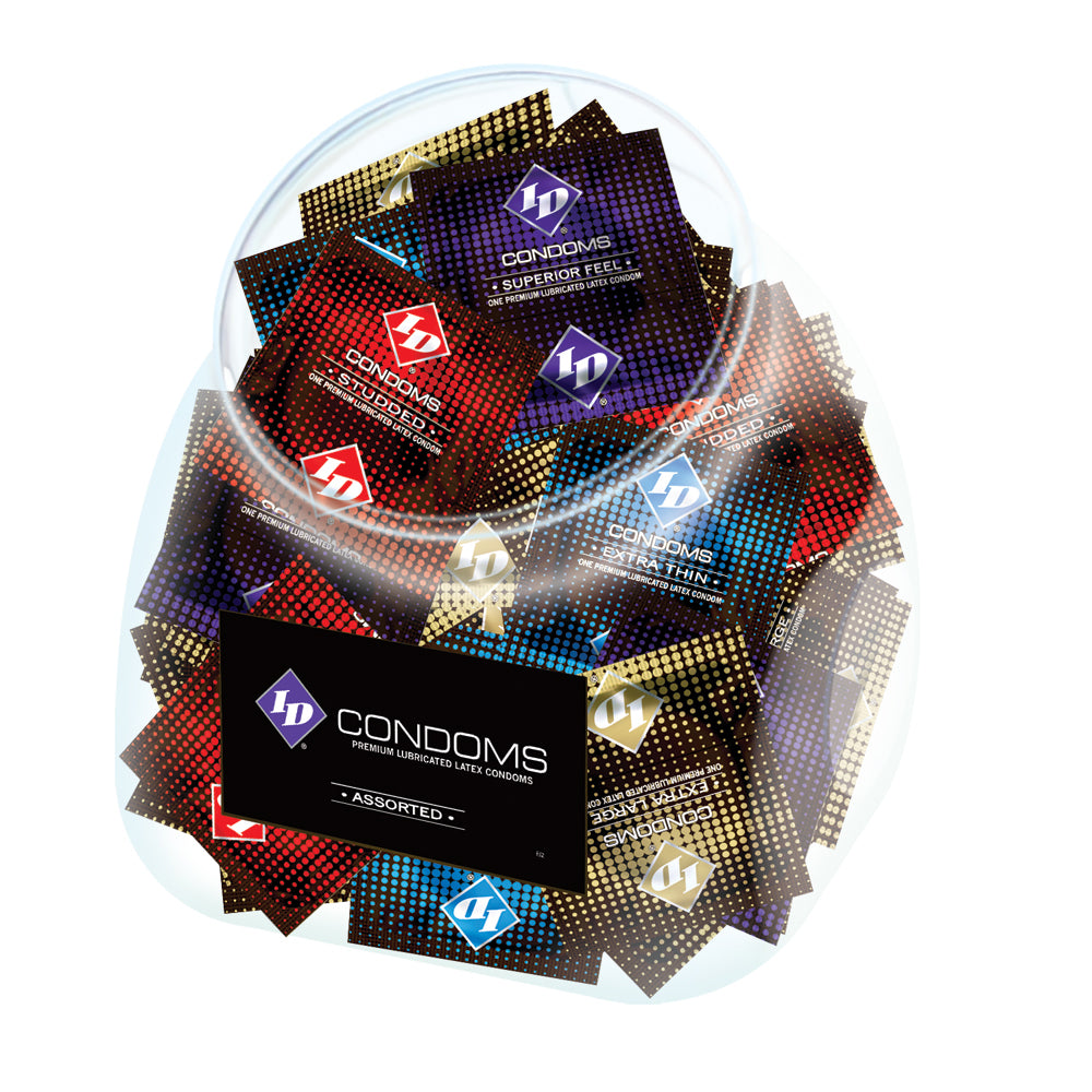 ID Assorted Condoms 144Ct Jar | WL-WAS-JA | Discreet Personal Wellness